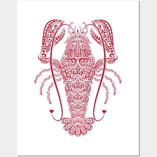 Lobster pattern Posters and Art